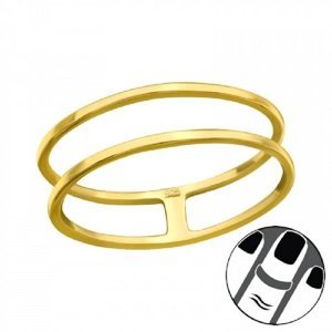 Stříbrný midi prsten Laini - zlatý