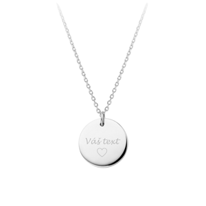 Stříbrný náhrdelník s rytinou vlastního textu nebo věnování Barva: Stříbrná, Druh písma: Font 2, Počet přívěsků: 1