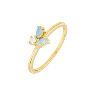 Stříbrný pozlacený prsten Opal Starlight Velikost: 54