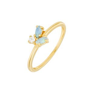 Stříbrný pozlacený prsten Opal Starlight Velikost: 57