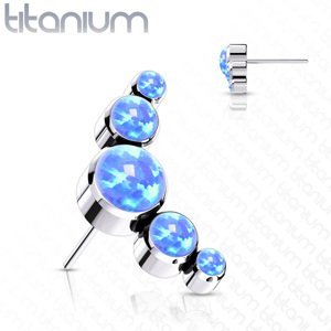 Titanová bezzávitová koncovka s 5 opály Fay Barva: Opálová modrá