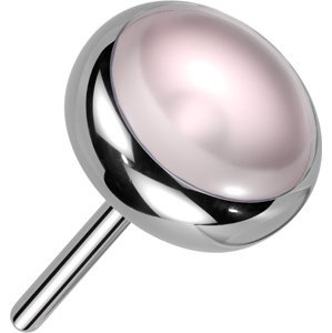 Titanová bezzávitová koncovka s kamenem Jamie Barva: Růžový opál