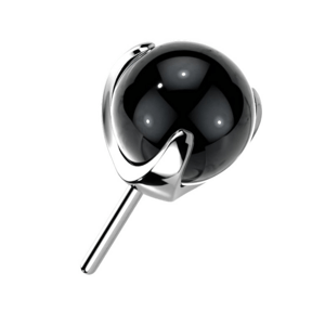 Titanová bezzávitová koncovka s kuličkou CLAW Barva: Černá, Velikost koncovky: 3 mm