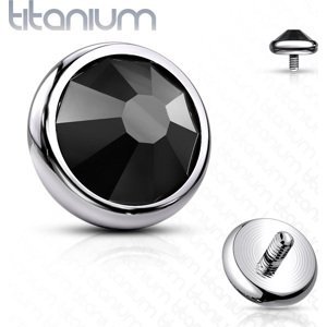 Titanová koncovka pro mikrodermal piercing a šperky s vnitřním závitem Barva: Černá, Velikost: 1,2 mm, Velikost koncovky: 3 mm