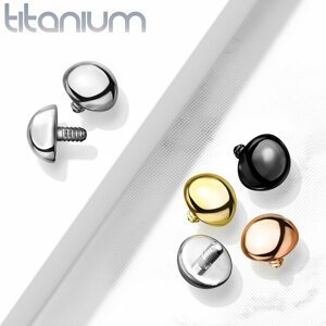 Titanová kopule pro mikrodermal piercing a šperky s vnitřním závitem Barva: Stříbrná, Velikost koncovky: 3 mm
