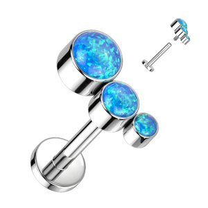 Titanová labreta s vnitřním závitem a opálovými kameny Katrice Barva: Opálová modrá