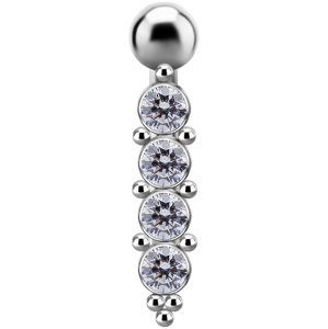 Titanový piercing do pupíku s vnitřním závitem se Swarovski ® zirkony č.12