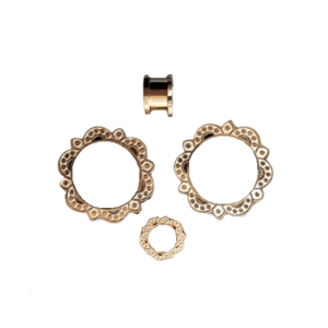 Tunel Orient flower - rosegold Velikost: 22 mm