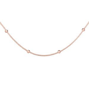Zlacený stříbrný náhrdelník choker s kuličkami - rosegold