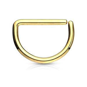 Zlatý ocelový kroužek s rovnou částí - rozevírací Velikost: 1,2 mm, Délka / Průměr: 10 mm