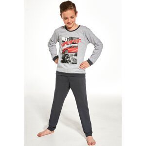 Chlapecké pyžamo Cornette Superfast - bavlna Šedo-tmavěšedá 146-152
