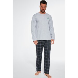 Pánské pyžamo Cornette Adventure - bavlna Šedo-tmavěšedá L