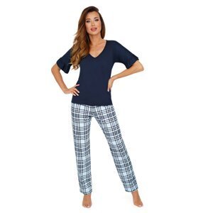 Dámské pyžamo Donna Loretta - dlouhé nohavice Tmavě modrá XL