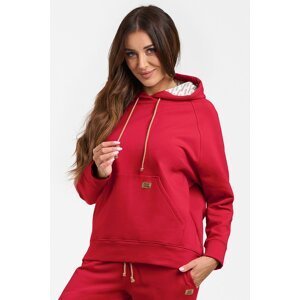 Dámská mikina Italian Fashion Viva -  s kapucí Tmavě červená XL