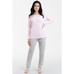 Dámské pyžamo Italian Fashion Noelie - bavlna Růžovo-šedá M