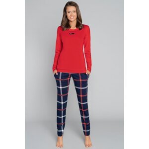 Dámské pyžamo Italian Fashion Izera - bavlna Červeno-tmavěmodrá XL