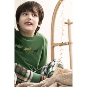 Chlapecké pyžamo Italian Fashion Seward - dlouhé bavlněné Zelená 12 let