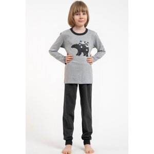 Chlapecké pyžamo Italian Fashion Morten - dlouhé bavlněné Šedo-tmavěšedá 8 let