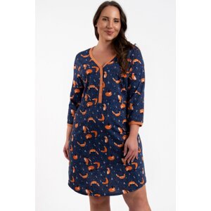 Noční košile Italian Fashion Wasilla - tříčtvrteční Tmavě modrá 2XL