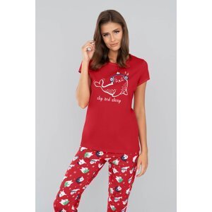 Dámské pyžamo Italian Fashion Kasjana - krátký rukáv Červená 2XL