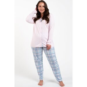 Mateřské pyžamo Italian Fashion Emilly - dlouhé bavlněné Světle růžová-modrá L