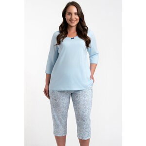 Dámské pyžamo Italian Fashion Salli - třičtvrteční bavlněné Světle modrá M