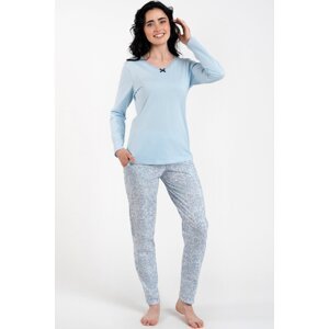Dámské pyžamo Italian Fashion Salli - dlouhé bavlněné Světle modrá M