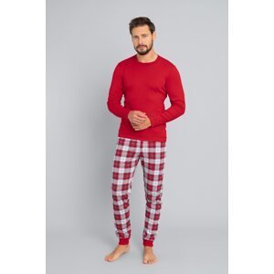 Pánské pyžamo Italian Fashion Moss - dlouhé Červená M