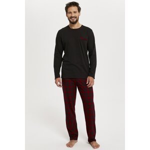 Pánské pyžamo Italian Fashion Zeman - dlouhé Černá 2XL
