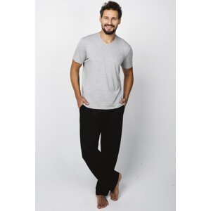 Pánské pyžamo Italian Fashion Dallas Šedo-černá XL
