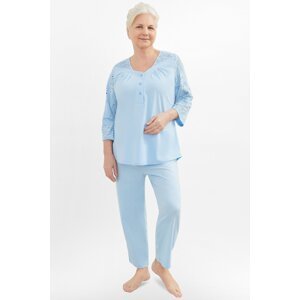 Dámské pyžamo Martel Rozálie - bavlna Světle modrá XL