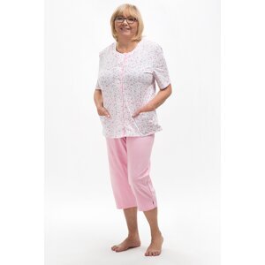 Dámské pyžamo Martel 200 Marie - se zapínáním a kapsami Růžová XL