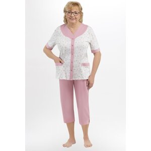 Dámské pyžamo Martel Honorata 211 - bavlna Bílo-růžová 2XL