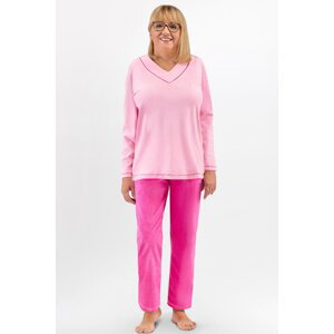 Dámské pyžamo Martel Dana - výstřih do “V” Růžová 2XL