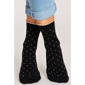 Dámské ponožky Noviti SB013 s puntíky Černá 39-42