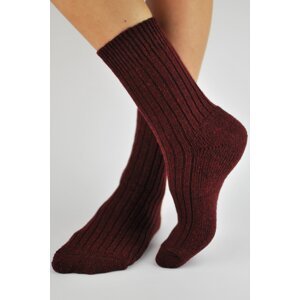 Dámské ponožky Noviti SW001 s vlnou Bordó 35-38