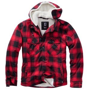 BRANDIT bunda Lumberjacket hooded Červeno-černá Velikost: L