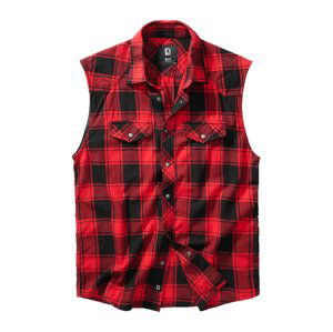 BRANDIT košile Checkshirt sleeveless červená-černá Velikost: 5XL