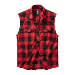 BRANDIT košile Checkshirt sleeveless červená-černá Velikost: L