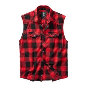 BRANDIT košile Checkshirt sleeveless červená-černá Velikost: S