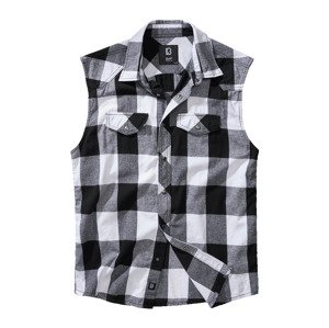 BRANDIT košile Checkshirt sleeveless bílo-černá Velikost: L