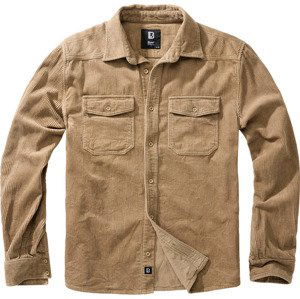 BRANDIT košile Corduroy Classic Shirt Long Sleeve Camel Velikost: 4XL