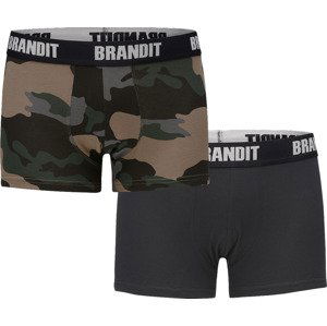 BRANDIT boxerky 2ks/balení - darkcamo/černá Velikost: L