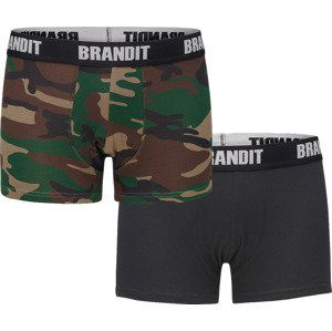 BRANDIT boxerky 2ks/balení - woodland/černá Velikost: M