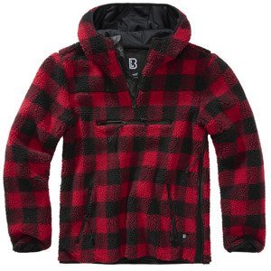 BRANDIT bunda Teddyfleece Worker Pullover Červeno-černá Velikost: M