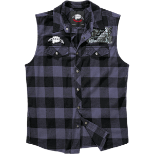 BRANDIT košile Ozzy Checkshirt Sleeveless černo-šedá Velikost: XXL