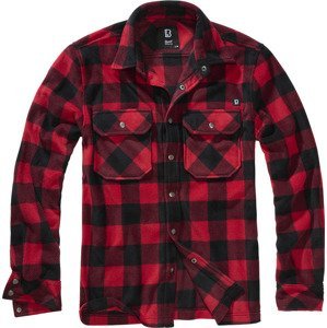 BRANDIT košile Jeff Fleece Shirt Long Sleeve Červená-černá Velikost: 3XL