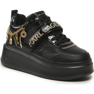 Sneakersy KARL LAGERFELD KL63579F Black Lthr w/Gold
