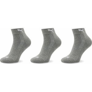Sada 3 párů vysokých ponožek unisex Puma 907943 03 Middle Grey Melange