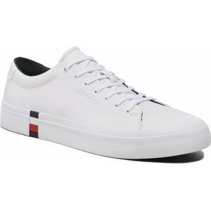 Sneakersy Tommy Hilfiger Modern Vulc Corporate Leather FM0FM04351 White YBR